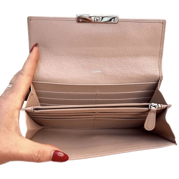 Auc Cartier Love Blush Pink Calfskin Leather Long Wallet - Picture 3 of 15